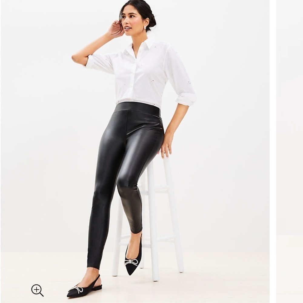 Loft black faux leather, size S